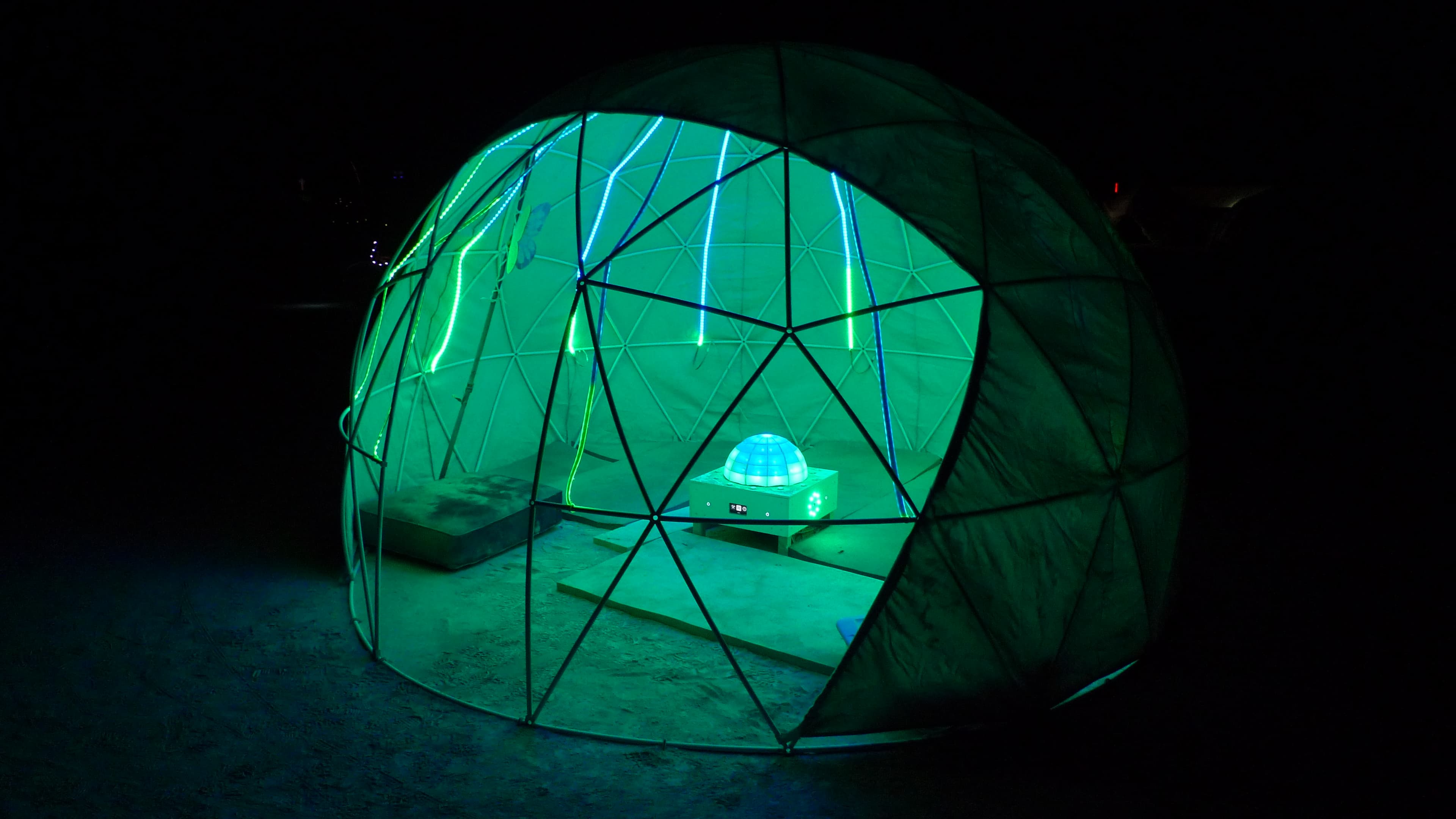 LightCave Art Project - Looking inside, a small dome in a big dome