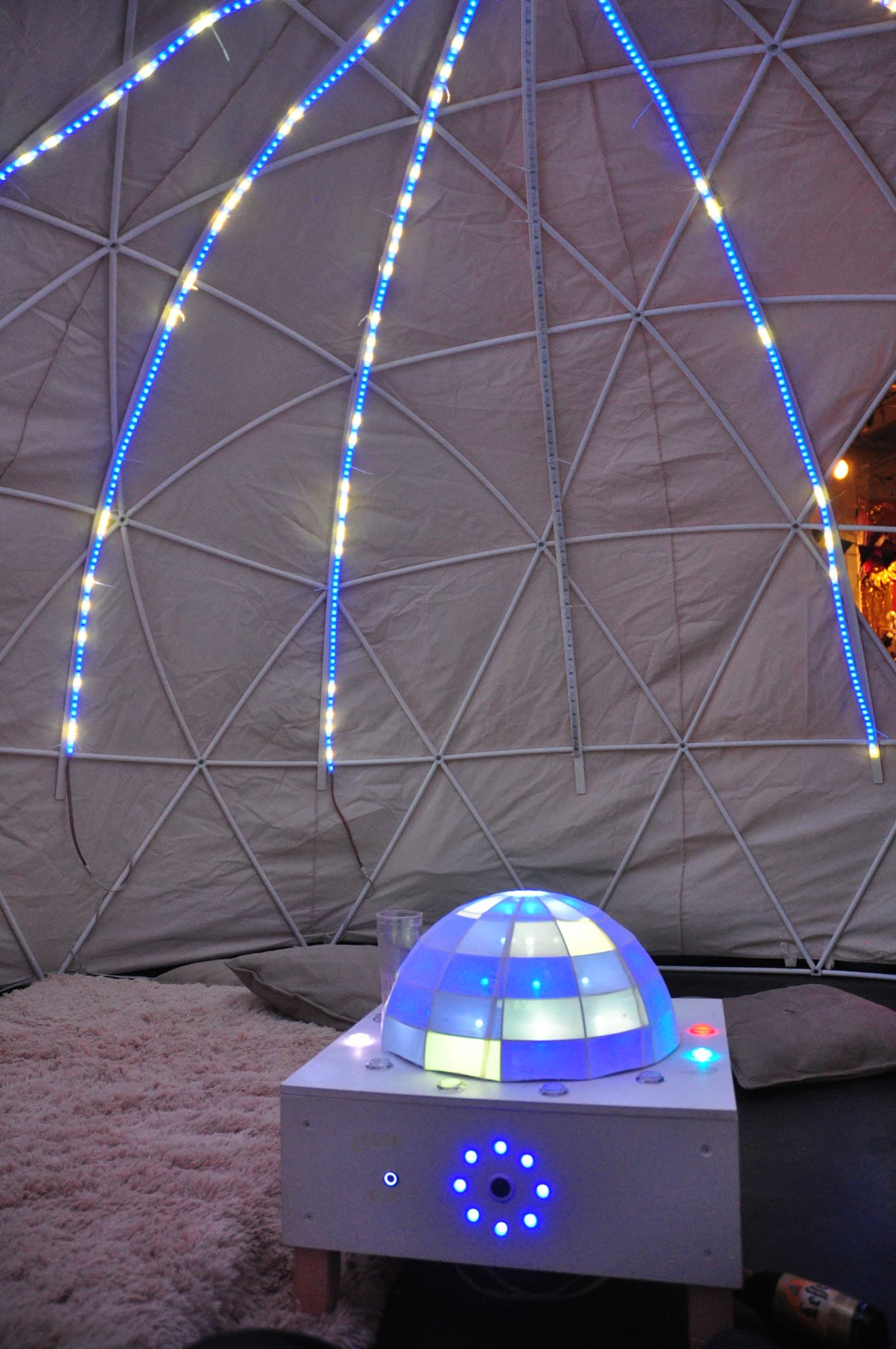 LightCave Art Project - from the inside, a small dome in a big dome